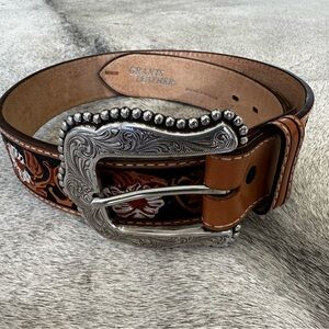 Women’s Genuine Tooled Leather Belt
